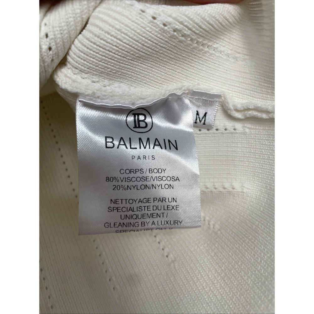 Balmain Ribbed Tank Top With Gold Button Detail Size Medium - Picture 5 of 6